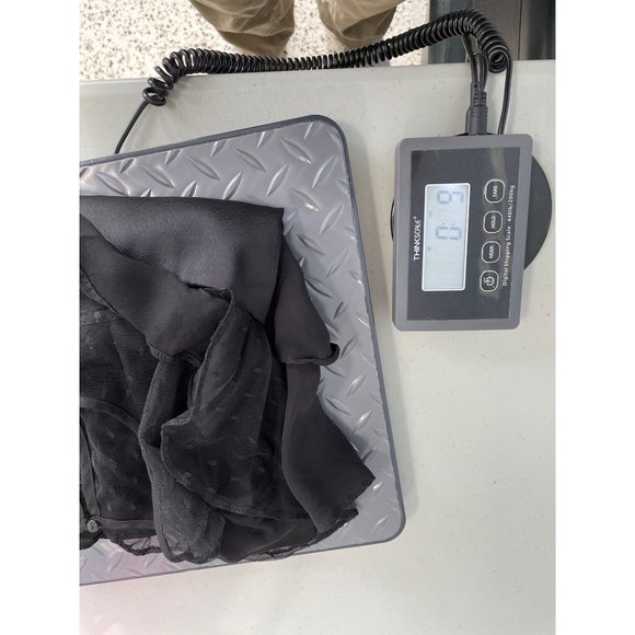 Parker Quinn Cold Shoulder Dress Black Ruffle Hem Mesh Bodice Sheath Womens S - Picture 8 of 8